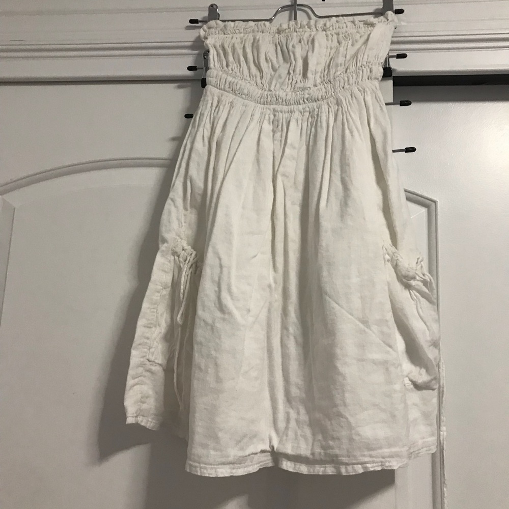 Strapless white dress